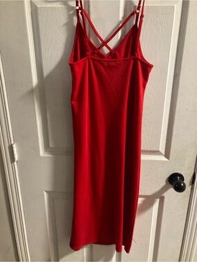 Streetwear Society Red Maxi Dress with Crisscross Back